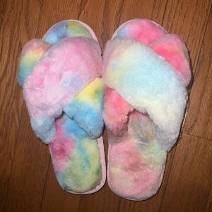 Colorful Fuzzy Slippers
